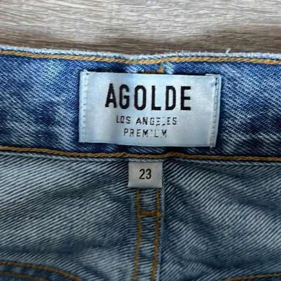 GOLDE 90's Mid Rise Loose Fit Cotton Ripped Leg Jeans - Picture 8 of 14